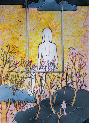 Картина под названием "Над ВСЕМ" - Irina Mironets, Подлинное произведение искусства, Акварель