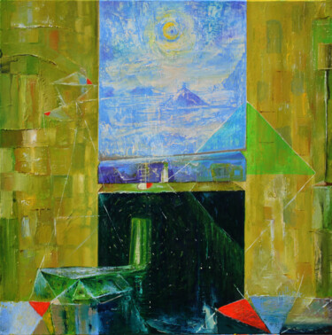 Картина под названием "поэзия зеленого тор…" - Irek Giza M., Подлинное произведение искусства, Масло