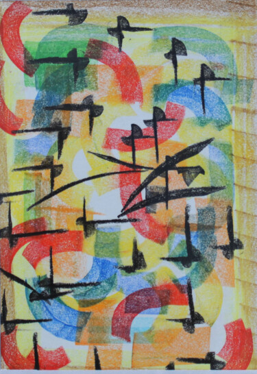 Disegno intitolato "Из серии "Благодарн…" da Irek Giza M., Opera d'arte originale, Pastello Montato su Altro pannello rigido