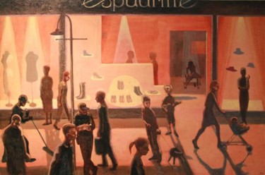 Painting titled ""Late Night Shoppin…" by Ireland, Original Artwork, Oil