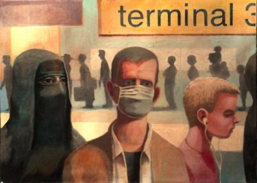 Painting titled "Terminal 3" by Ireland, Original Artwork