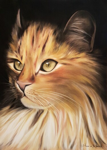 Painting titled "Monseigneur le Chat" by Iren'Art Painting, Original Artwork, Pastel