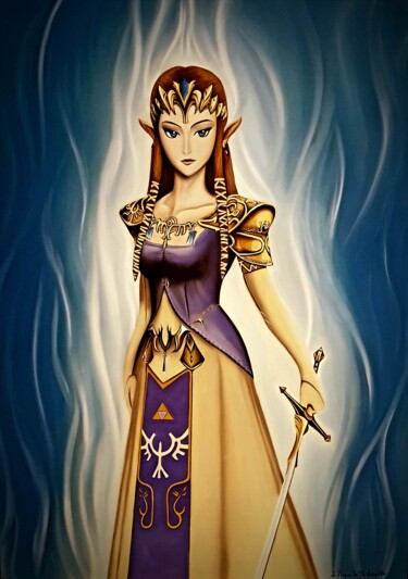Ζωγραφική με τίτλο "Zelda, la Princesse…" από Iren'Art Painting, Αυθεντικά έργα τέχνης, Παστέλ