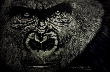 Pintura titulada "Aktar, le Gorille" por Iren'Art Painting, Obra de arte original, Pastel