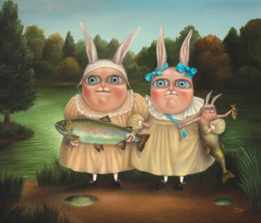 Картина под названием "Forest Lake" - Irena Aizen, Подлинное произведение искусства, Масло