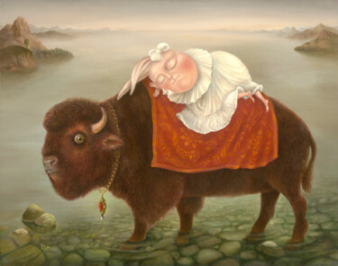 Malarstwo zatytułowany „Sleeping Beauty” autorstwa Irena Aizen, Oryginalna praca, Inny