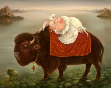 Gravures & estampes intitulée "Sleeping Beauty. Pr…" par Irena Aizen, Œuvre d'art originale, Impression numérique Monté sur…