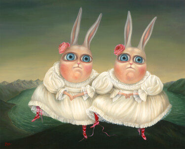 Pintura intitulada "Dancing Twins. Orig…" por Irena Aizen, Obras de arte originais, Acrílico