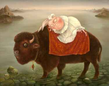 Pittura intitolato "Sleeping Beauty" da Irena Aizen, Opera d'arte originale, Acrilico
