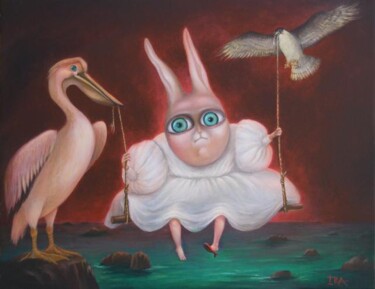 Pintura intitulada "Imagined Ocean" por Irena Aizen, Obras de arte originais, Acrílico