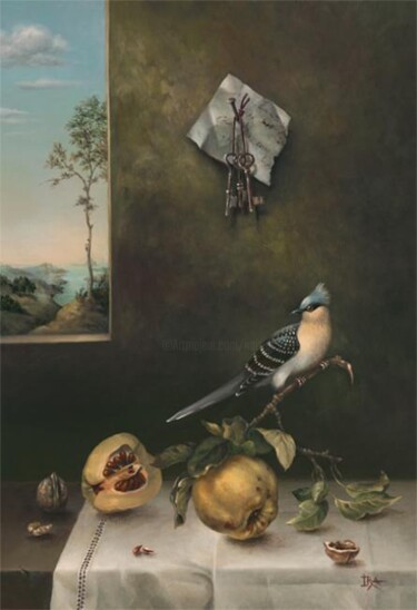 Pintura titulada "Still Life with Qui…" por Irena Aizen, Obra de arte original, Acrílico