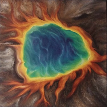 Malerei mit dem Titel "Yellowstone Grand P…" von Irena Bijelic Gorenjak, Original-Kunstwerk, Öl