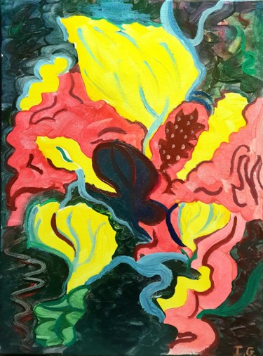 Painting titled "Blossom" by Irena Goftman, Original Artwork, Acrylic
