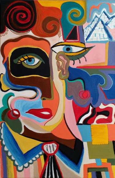 Malerei mit dem Titel "Business woman" von Irena Goftman, Original-Kunstwerk, Acryl