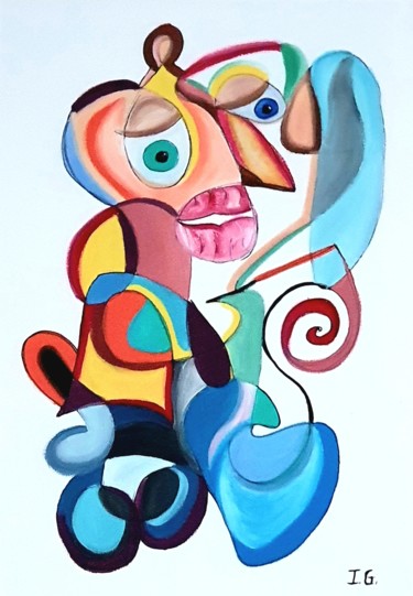 Картина под названием "Fisherman" - Irena Goftman, Подлинное произведение искусства, Масло