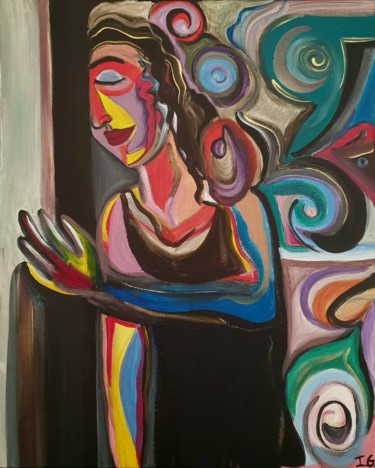 Schilderij getiteld "Tired" door Irena Goftman, Origineel Kunstwerk, Acryl