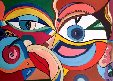 Painting titled "In her eyes" by Irena Goftman, Original Artwork, Acrylic