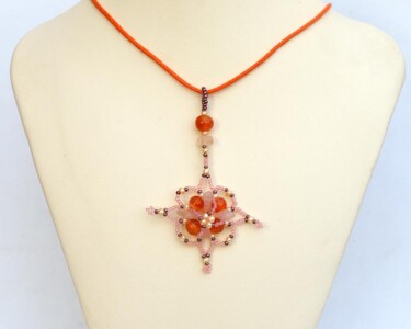 设计 标题为“Pink and orange sta…” 由Irena Zelickman, 原创艺术品, 首饰