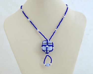Design titled "Fun blue agate pend…" by Irena Zelickman, Original Artwork, Jewelry