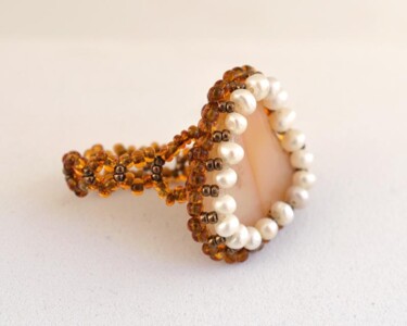 Design mit dem Titel "Statement ring with…" von Irena Zelickman, Original-Kunstwerk, Schmuck