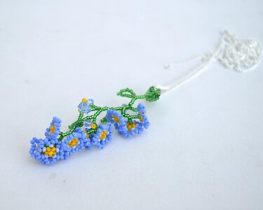 Design intitulée "Forget-me-not penda…" par Irena Zelickman, Œuvre d'art originale, Bijoux