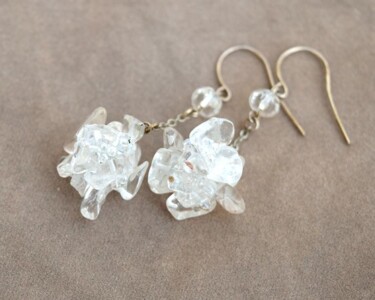 Design intitulée "Ice ball earrings" par Irena Zelickman, Œuvre d'art originale, Bijoux