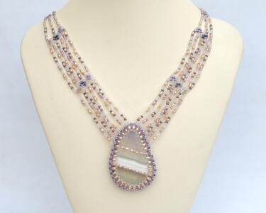 Design titled "Pastel pink necklac…" by Irena Zelickman, Original Artwork, Jewelry