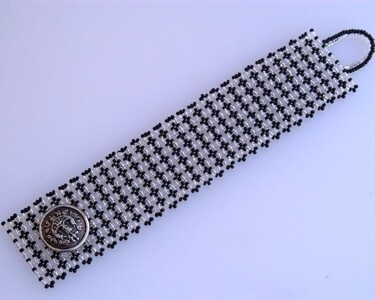 Design titled "Button cuff in blac…" by Irena Zelickman, Original Artwork, Jewelry