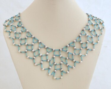 Design intitulée "Airy collar necklace" par Irena Zelickman, Œuvre d'art originale, Bijoux