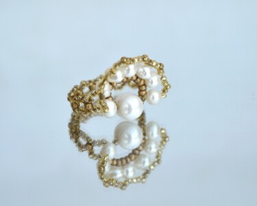 Design titled "Half round pearl ri…" by Irena Zelickman, Original Artwork, Jewelry