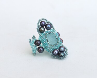 Design titled "Aquamarine and blac…" by Irena Zelickman, Original Artwork, Jewelry