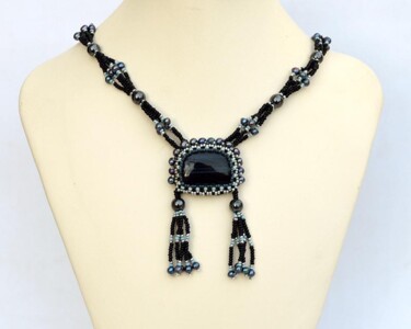 Design intitulée "Hawk eye necklace w…" par Irena Zelickman, Œuvre d'art originale, Bijoux