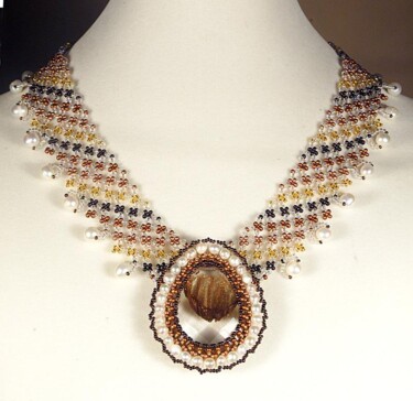 Design intitolato "Statement necklace…" da Irena Zelickman, Opera d'arte originale, Gioielli