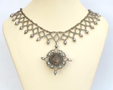 Design intitulée "Silver star necklace" par Irena Zelickman, Œuvre d'art originale, Bijoux