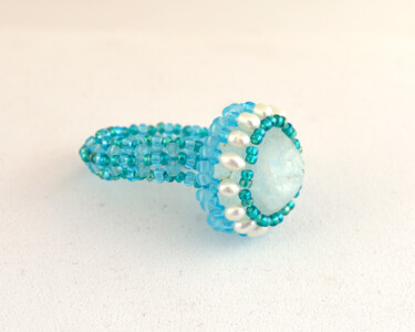 Diseño titulada "Bold aquamarine ring" por Irena Zelickman, Obra de arte original, Joyas