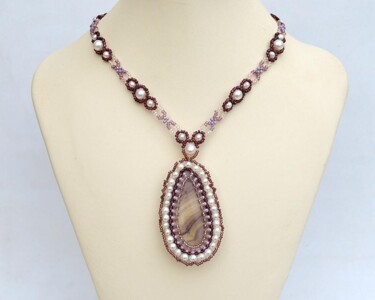 Design intitulée "Delicate necklace w…" par Irena Zelickman, Œuvre d'art originale, Bijoux