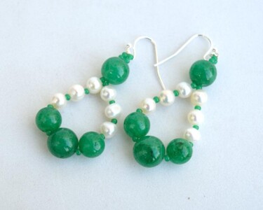 Design intitulada "Real emerald and wh…" por Irena Zelickman, Obras de arte originais, Jóias