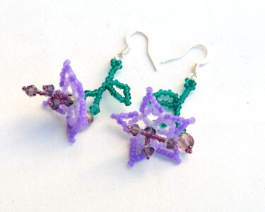 Художественная композиция под названием "Purple star flower…" - Irena Zelickman, Подлинное произведение искусства, Ювелирные…