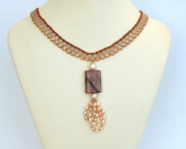 Design intitulée "Jasper and pearls t…" par Irena Zelickman, Œuvre d'art originale, Bijoux