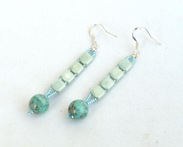 "Minty blue earrings" başlıklı Design Irena Zelickman tarafından, Orijinal sanat, Takı