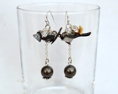 Design intitolato "Rainy day earrings" da Irena Zelickman, Opera d'arte originale, Gioielli