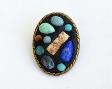 Design intitulée "Mosaic brooch with…" par Irena Zelickman, Œuvre d'art originale, Bijoux