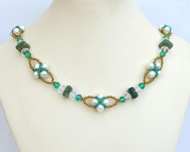 Design titled "Crisscross pearl ne…" by Irena Zelickman, Original Artwork, Jewelry