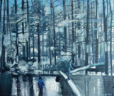 Peinture intitulée "Reflections. River" par Irena Luse, Œuvre d'art originale, Huile Monté sur Châssis en bois