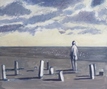 Ζωγραφική με τίτλο "Sunset. Sea" από Irena Luse, Αυθεντικά έργα τέχνης, Λάδι Τοποθετήθηκε στο Ξύλινο φορείο σκελετό