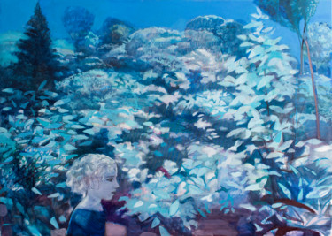 Картина под названием "Foliage" - Irena Luse, Подлинное произведение искусства, Масло Установлен на Деревянная рама для носи…