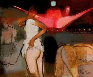 Schilderij getiteld "Night life" door Irena Luse, Origineel Kunstwerk, Pastel