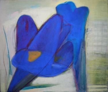 Painting titled "Irises" by Irena Luse, Original Artwork, Pastel