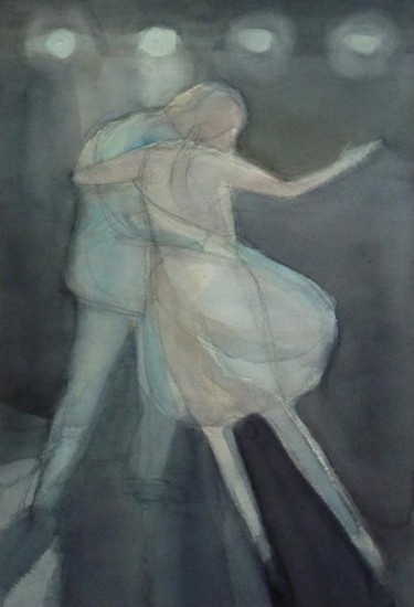 Painting titled "Dancers" by Irena Luse, Original Artwork, Watercolor