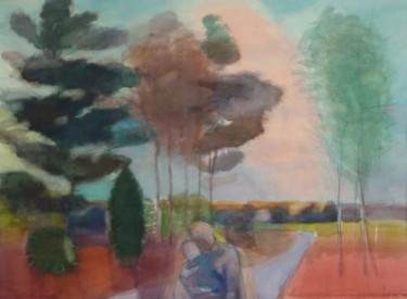 Schilderij getiteld "Sunset" door Irena Luse, Origineel Kunstwerk